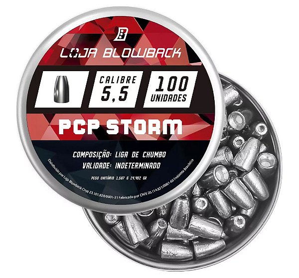 Chumbinho Pcp Storm 5,5mm Loja Blowback P/ Carabinas Pressão