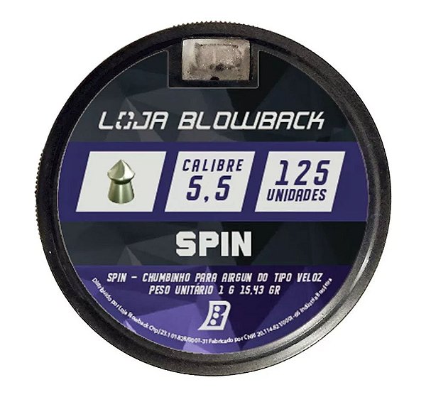 Chumbinho Spin 5,5mm P/ Carabina De Pressão Loja Blowback