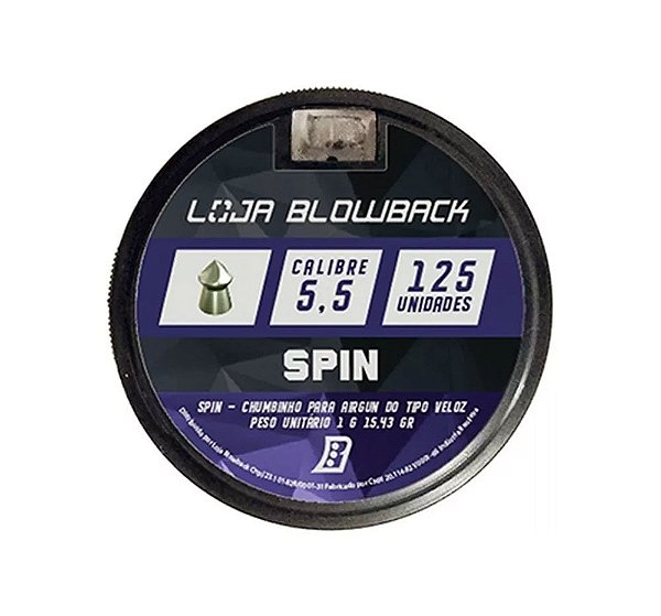 Chumbinho Spin 5,5mm Premium P/ Carabina Pressão 125 unidades