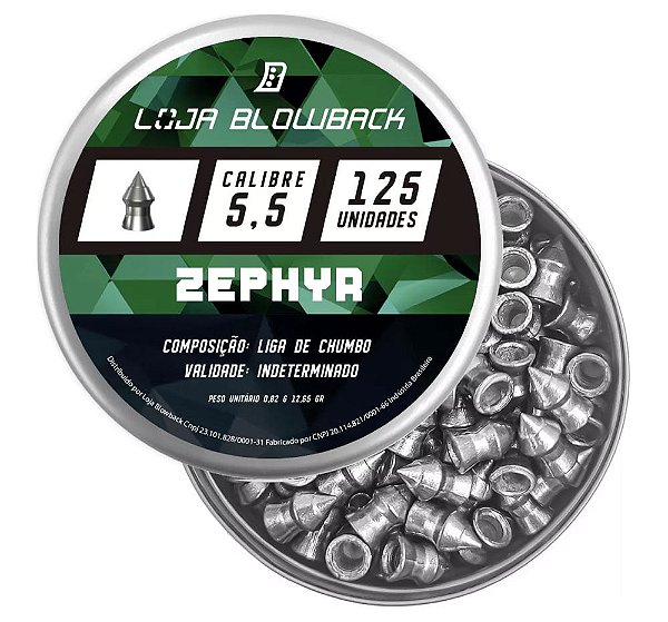 Chumbinho Zephyr 5,5mm Loja Blowback P/ Carabinas Pressão