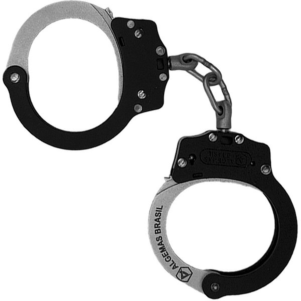 Algema Preta Niquelada Aço Carbono com Trava Dupla