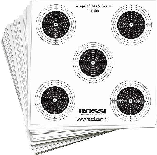 Alvos Rossi 50 un 14x14cm Layout 5 em 1 Airsoft de Pressão