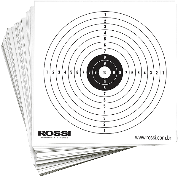 Alvos Rossi 50 uni 14x14cm Ideal para Airsoft e Armas de Pressão