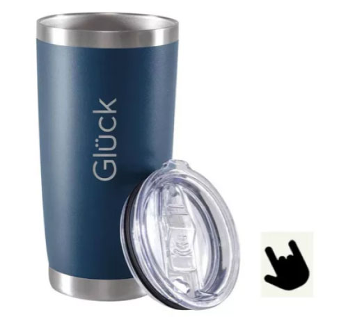 Copo Térmico Gluck Lucky Night Blue Aço Inox 591ml C/ Tampa Cor Azul