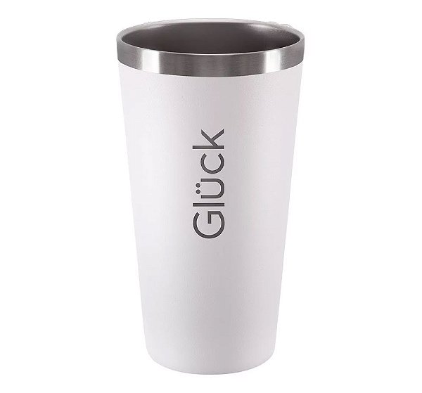 Copo Térmico Gluck Sleek Aço Inox Bebidas 473ml Off White