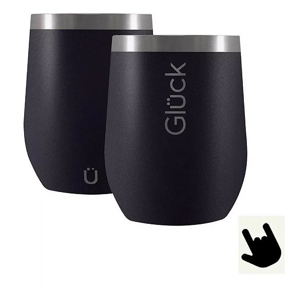Copo Térmico Gluck Spirit Aço Inox Black Lançamento 354ml