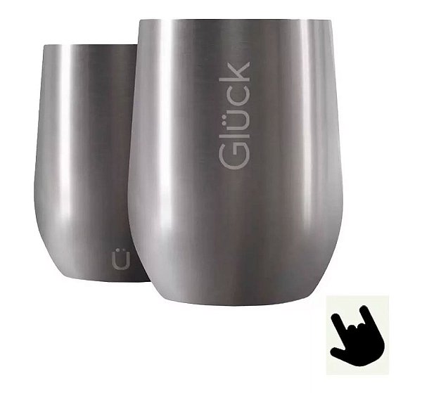 Copo Térmico Gluck Whisky Spirit Silver Steel Aço Inox 354ml