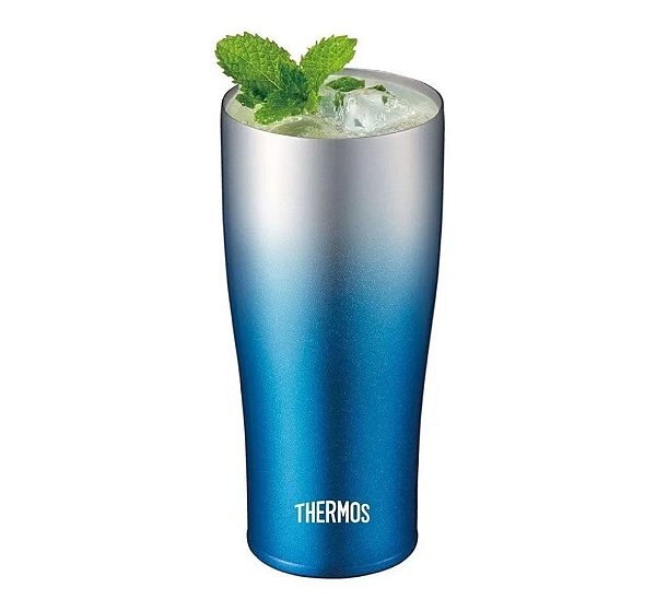 Copo Termico Thermos Original Caribe 420ml Azul Aço Inox