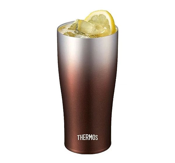 Copo Térmico Thermos Original Caribe 420ml Marrom Aço Inox