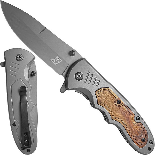 Canivete Tático Retrátil Blowback com Clipe Bolso Portátil