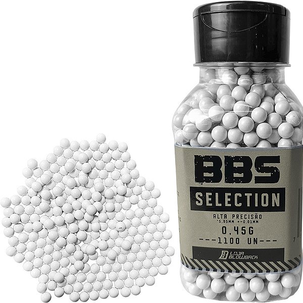 Bbs Munição Airsoft 6mm Bolinha 0,45g 1100 Un 6mm Blowback