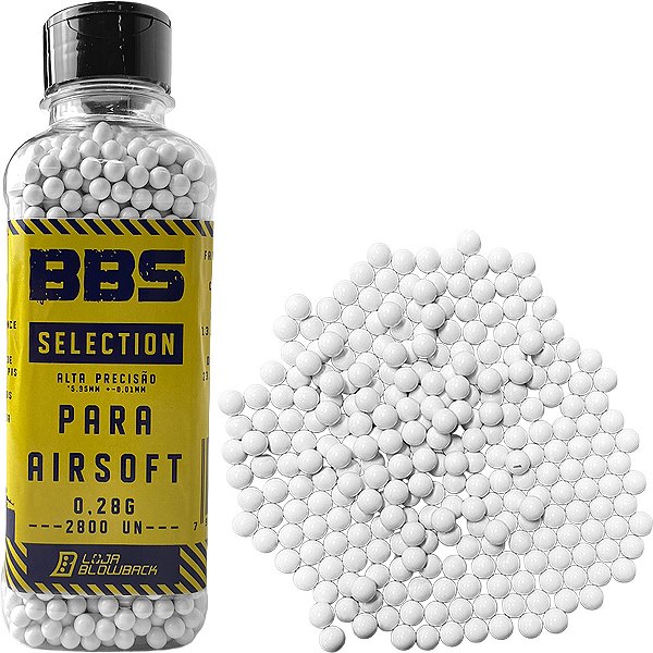 BBS Munição Airsoft 6mm Bolinha 0,28g 2800 unidades Blowback