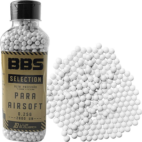 BBS Munição Airsoft 6mm Bolinha 0,25g 2800 unidades Blowback