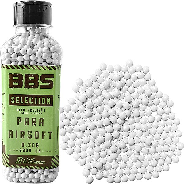 Bbs Bolinha Munição Airsoft 6mm Blowback Com 2800 Un 0,20g