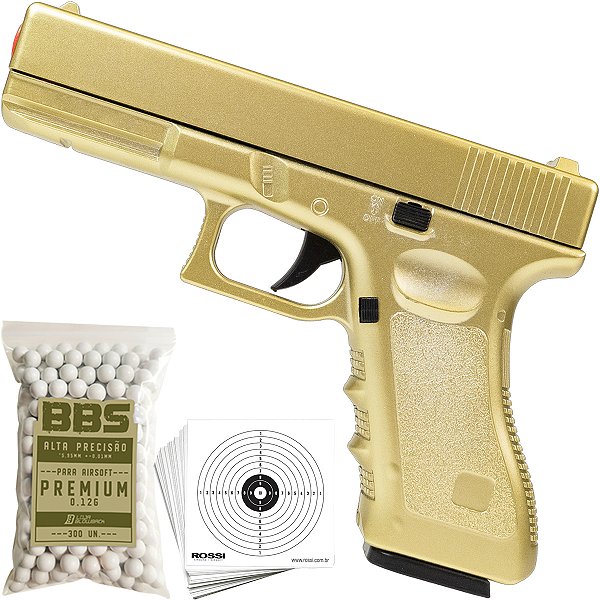 Pistola Airsoft GK-V20 Gold Full Metal Mola 6mm Vigor Rossi