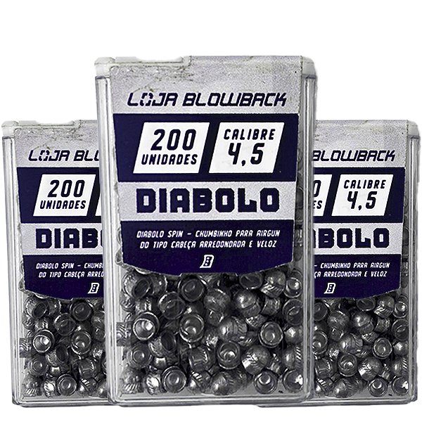 3 Chumbinhos Diabolo Spin 4,5m Loja Blowback Carabina Press