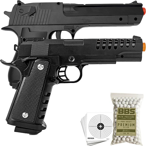 2 Pistolas Airsoft | Desert Eagle e 1991 V301 Rossi Spring