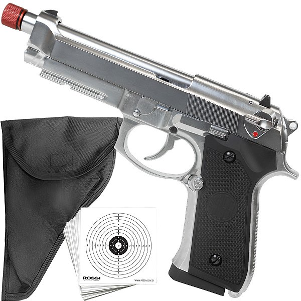 Pistola Airsoft 1911 M92 Rossi Metal GBB Blowback Silver