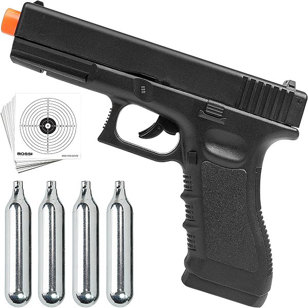 Pistola Airgun Rossi G17 Co2 4,5mm Esfera Aço Polímero Fixo