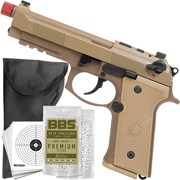 Pistola Airsoft GBB M9A4 Tan Rossi Full Metal Blowback 6mm