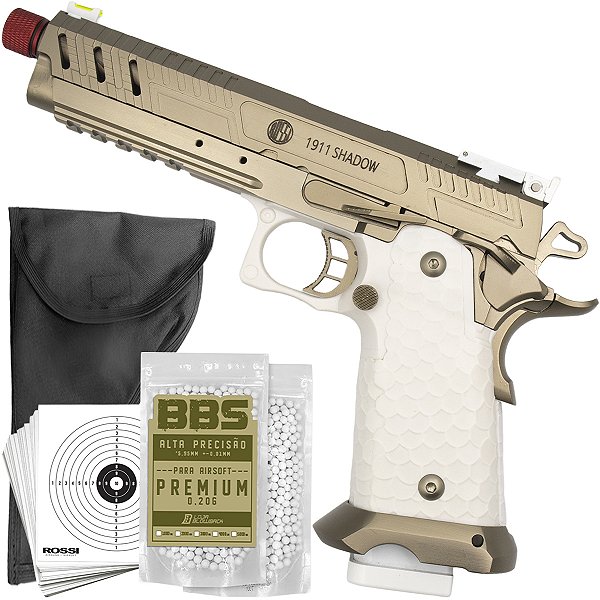 Pistola Airsoft Rossi 1911 Shadow White Hi-Capa GBB 6mm 55