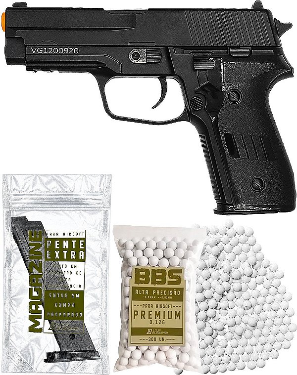 Pistola Airsoft P226 V12 Rossi Full Metal com Trava 6mm