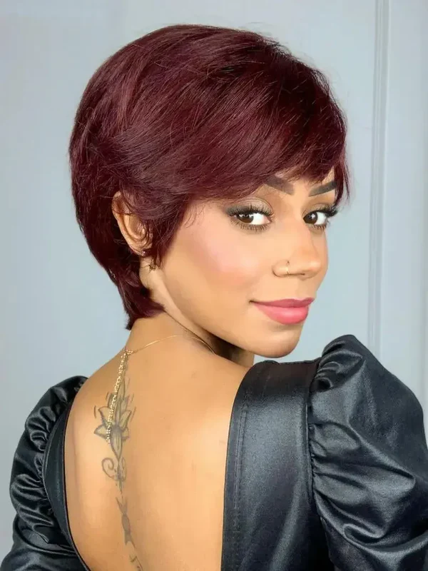 Peruca Humana Glória Vermelha 99J