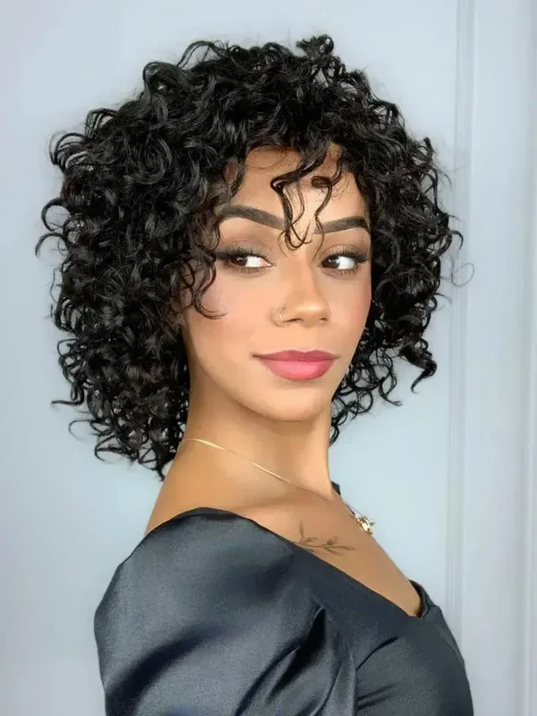 Peruca Wig Humana Irene Preta Cacheada