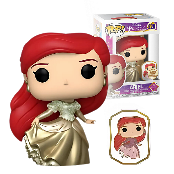 Funko Pop! Disney Princess 220 Ariel (gold) W/ Pin Exclusive