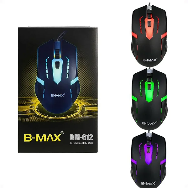 Mouse Gamer 3600 DPI Com Fio USB 3.0 B-Max BM-612