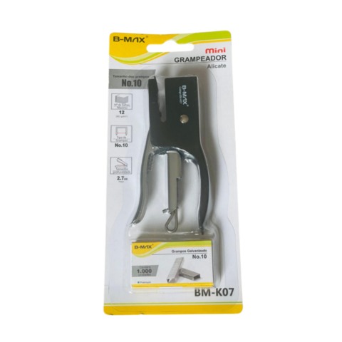 Mini Grampeador de Metal Alicate até 12 folhas B-Max BM-K07
