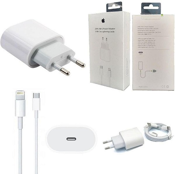 Carregador Turbo 20W com Cabo Lightning / USB-C de 1 Metro