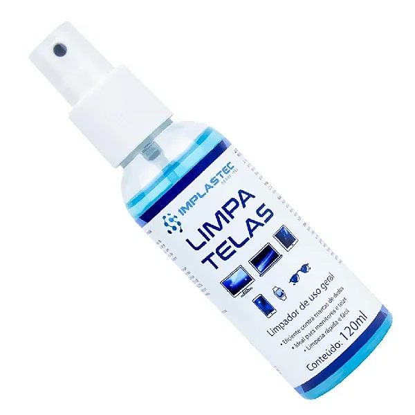 Limpa Telas Implastec 120ml - Limpeza Eficiente para Seus Dispositivos