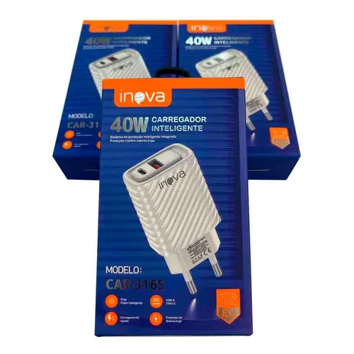 Carregador Inteligente Turbo Inova 40w Usb-c