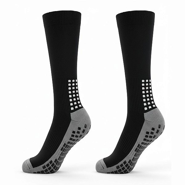 Meião Socks Antiderrapante Futebol Contra Torções Preta