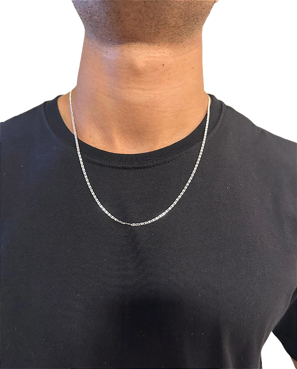 Corrente Piastrine 60cm 2mm Prata 925 Legitima