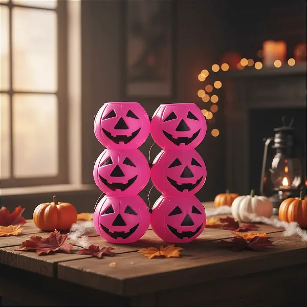 ABOBORA HALLOWEEN 7 CM PCT C/ 6 UN PINK