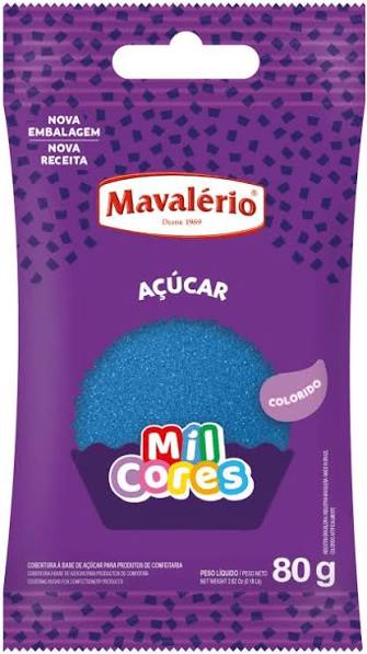 ACUCAR COLORIDO AZUL MIL CORES 80G MAVALERIO