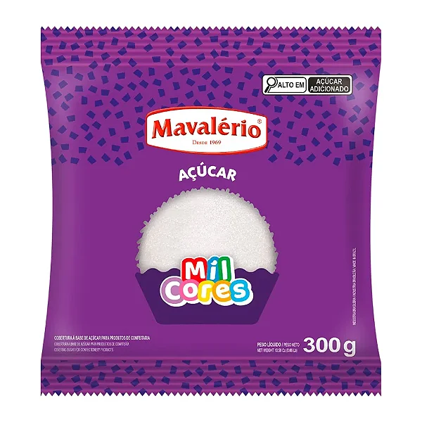 ACUCAR COLORIDO BRANCO 300G MAVALERIO