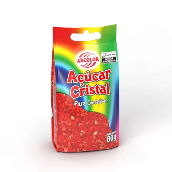 ACUCAR CRISTAL VERMELHO 80G ARCOLOR VENCIDO
