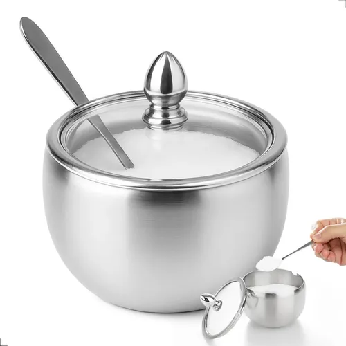 ACUCAREIRO DE INOX 8X6CM 250ML EM CASA TEM