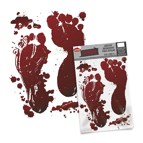 ADESIVO DECORATIVO PES SANGRENTOS 31X19 CM HALLOWEEN