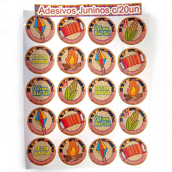 ADESIVO JUNINO PCT C/20 UN