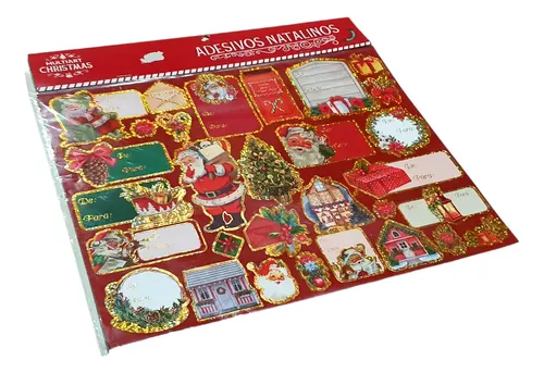 ADESIVO NATALINO 10X23CM MUTIART CHRISTMAS