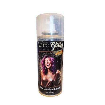 AEROGLITTER - GLITTER EM AEROSSOL 125ML/70GR PRATA