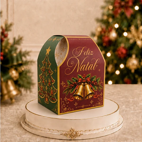 CAIXA QUADRADA PEQUENA 100G- NOEL- COM ALCA E VISOR CONCEITO