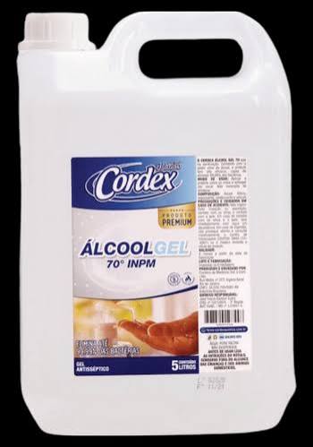 DESINFETANTE ANTISSEPTICO ALCOOL EM GEL 70 CORDEX 5L