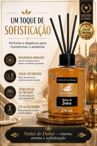 DIFUSOR AMAZONIA AROMAS 270ML NOITES DE DUBAI