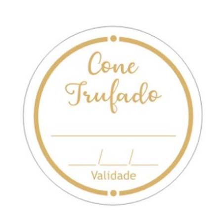ETIQUETAS DECORATIVAS CONE TRUFADO VALIDADE CARBER