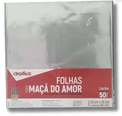FOLHA TRANSPARENTE P/MACA DO AMOR INCOLOR 25X25